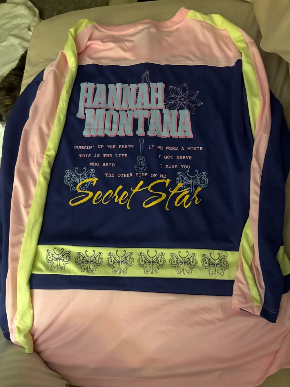 Disney Colorblock 'HM Secret Star' Jacket - Navy, Pink & Neon Yellow
